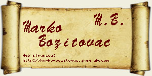 Marko Bozitovac vizit kartica